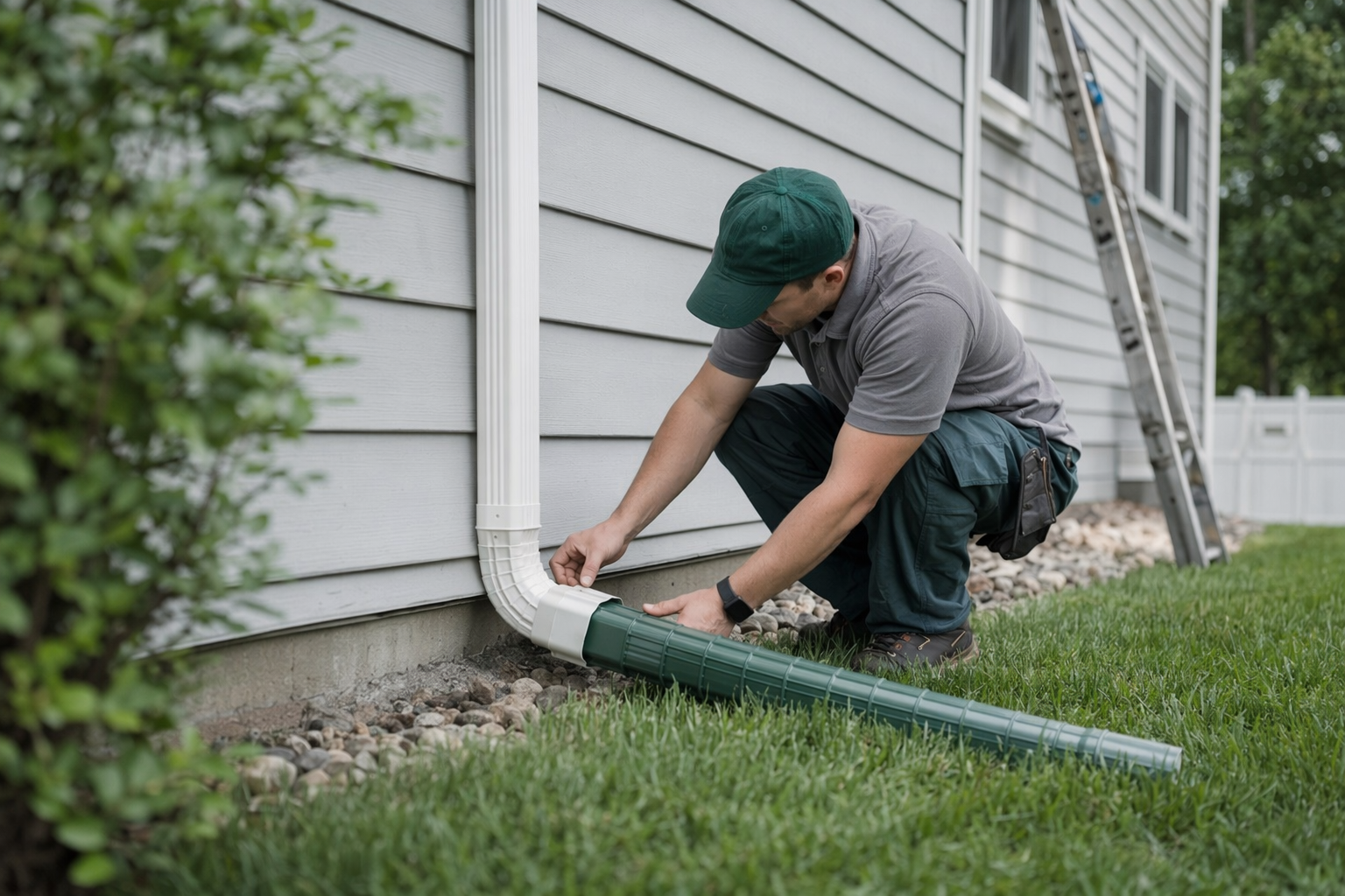 Clogged or blocked downspouts